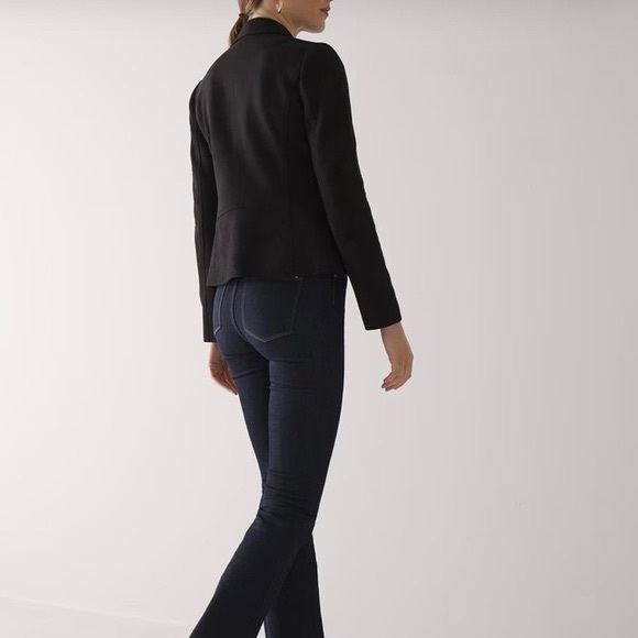 White House Black Market Black Vegan Suede Motor Jacket - Picture 8 of 9